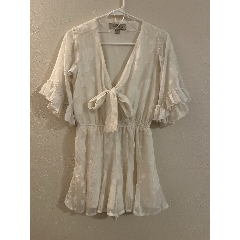 Oak & Trellis White Ivory Romper Lace XS Bridal Wedding Bachelorette Honeymoon